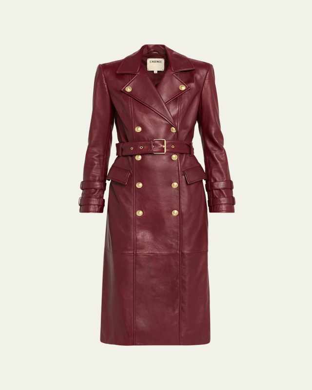 Celina Leather Trench Coat
